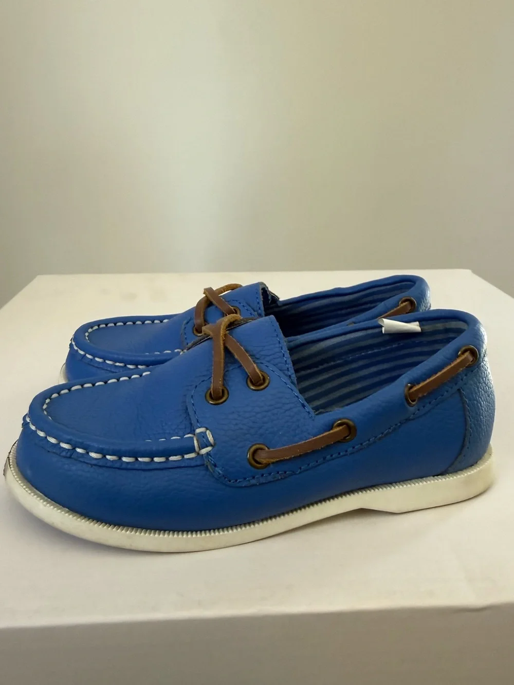 Janie And Jack Blue Boat Shoes Boys Size 10 #Lux-K-SH